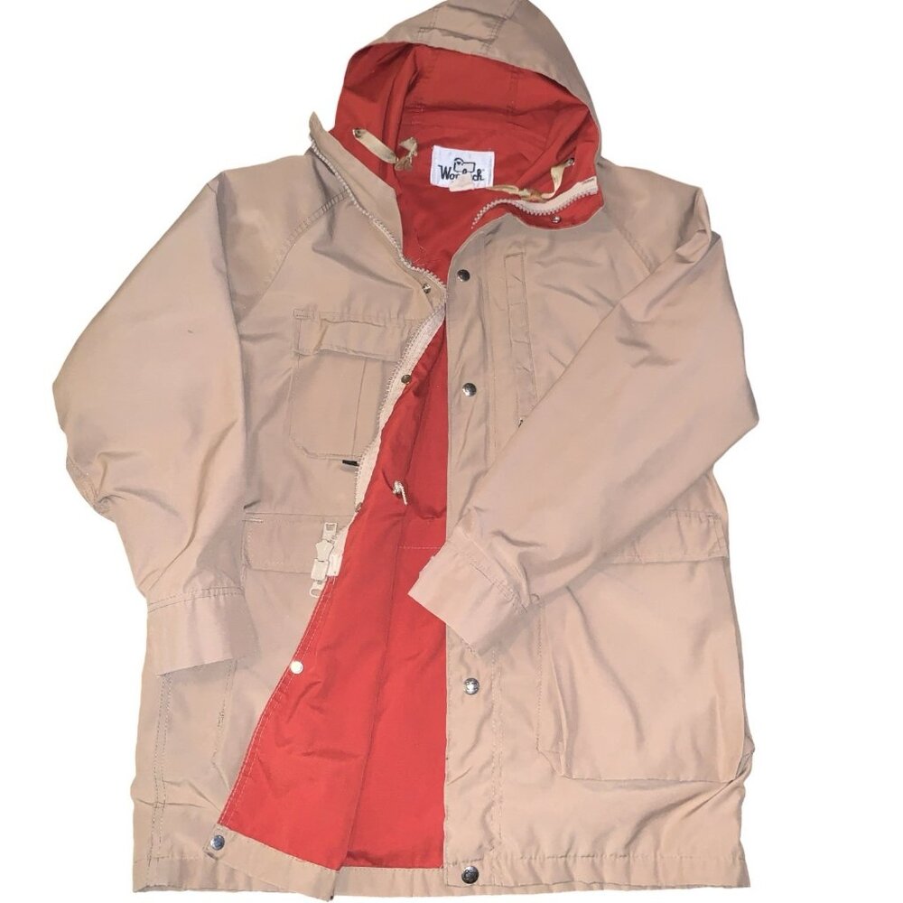 Vintage Woolrich Mens Jacket Tan Sz Small Mountain Parka Cotton Blend Chore coat - Picture 3 of 11